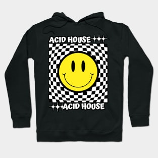 ACID HOUSE  - Checker Smiley (White) Hoodie